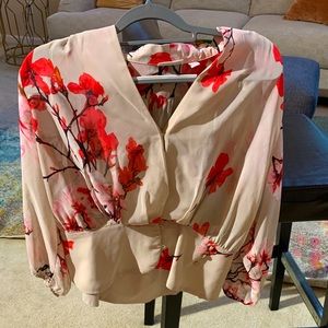 Sheer cherry blossom blouse